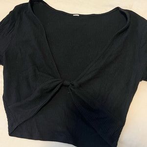 Alo Yoga Black Crop T-shirt